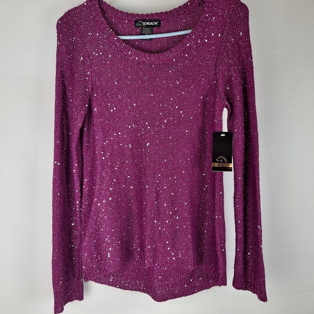 NEW Jordache Purple Sweater with Sequins Girls